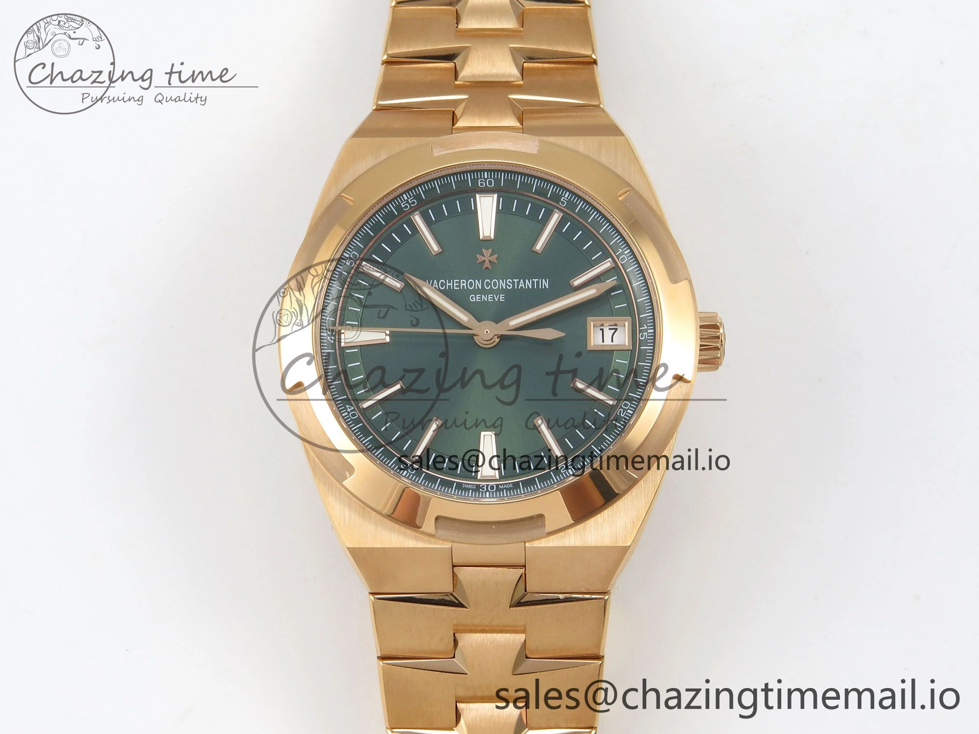 SoftTouch Overseas 4500V RG ZF 1:1 Best Edition Green Dial on RG Bracelet A 9817
