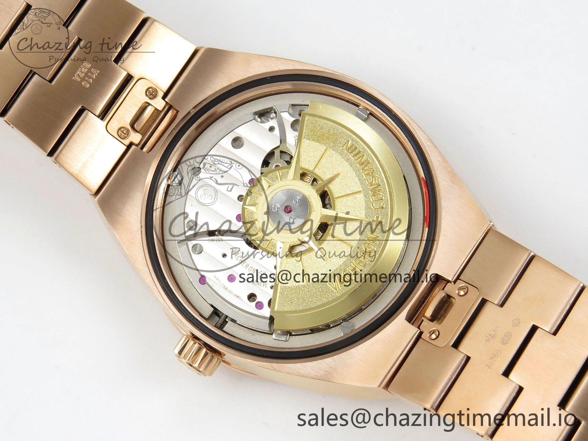 Unisex Overseas 4500V RG ZF 1:1 Best Edition White Dial on RG Bracelet A 9820
