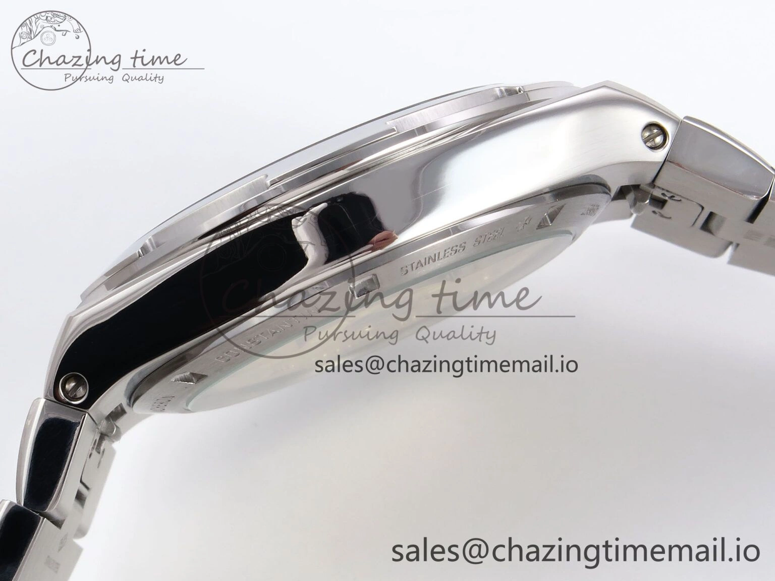 Overseas 4500V SS 8F 1:1 Best Edition Black Dial on SS Bracelet A Vibrant 9838