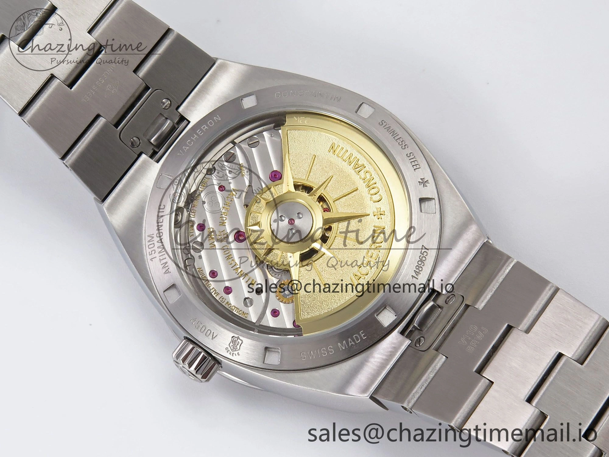 Overseas 4500V SS 8F 1:1 Best Edition Brown Dial on SS Bracelet A Effortless 9836