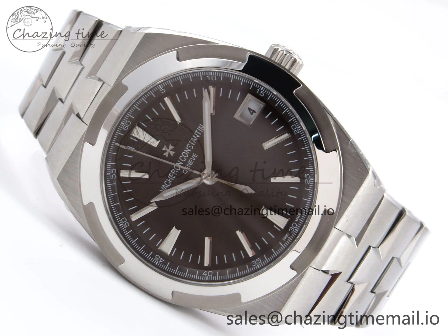Overseas 4500V SS 8F 1:1 Best Edition Brown Dial on SS Bracelet A Effortless 9836