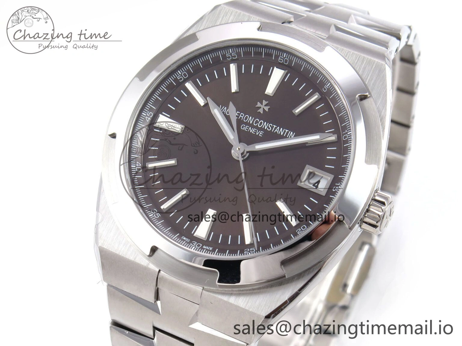 Overseas 4500V SS 8F 1:1 Best Edition Brown Dial on SS Bracelet A Effortless 9836