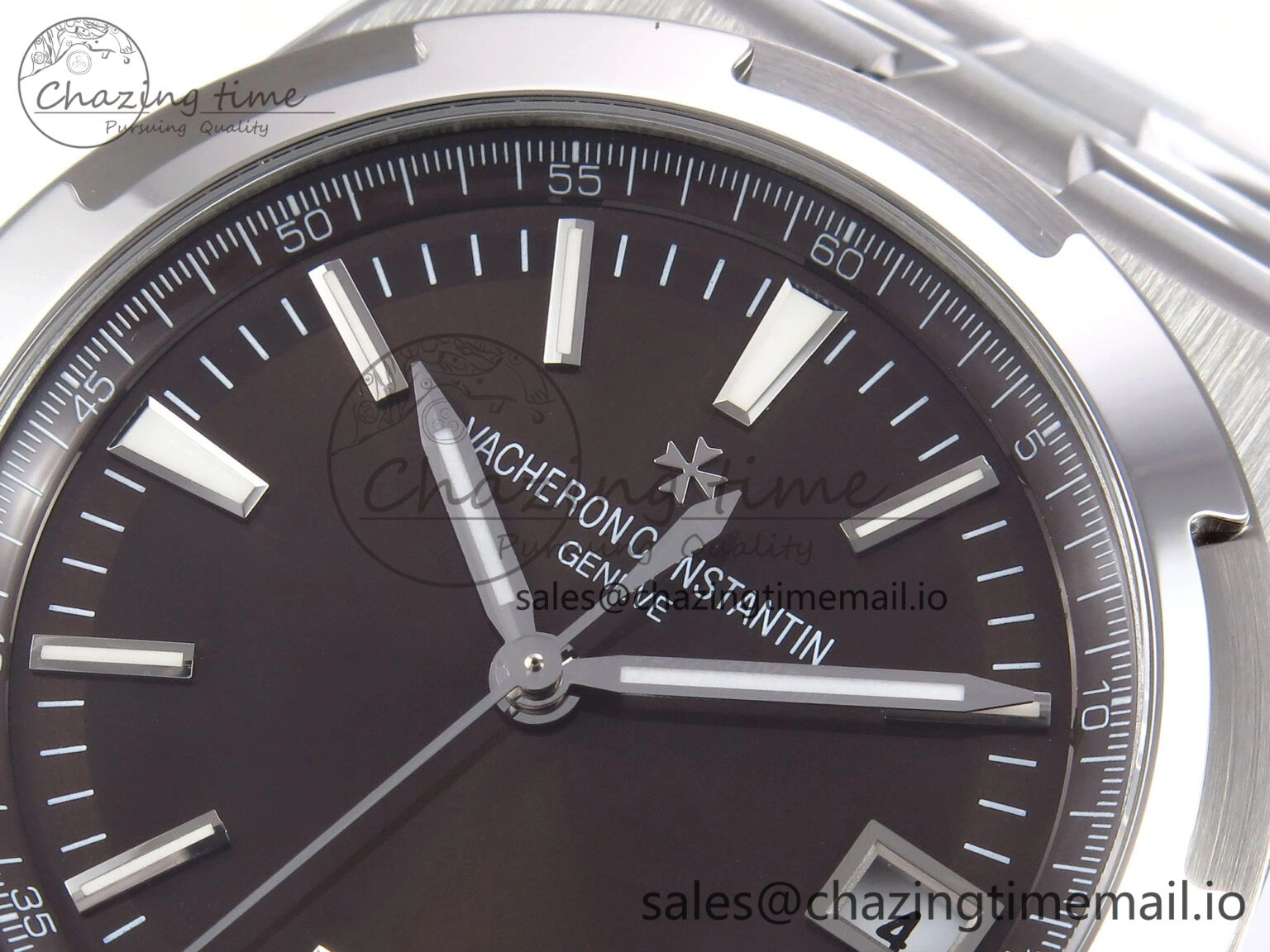Overseas 4500V SS 8F 1:1 Best Edition Brown Dial on SS Bracelet A Effortless 9836