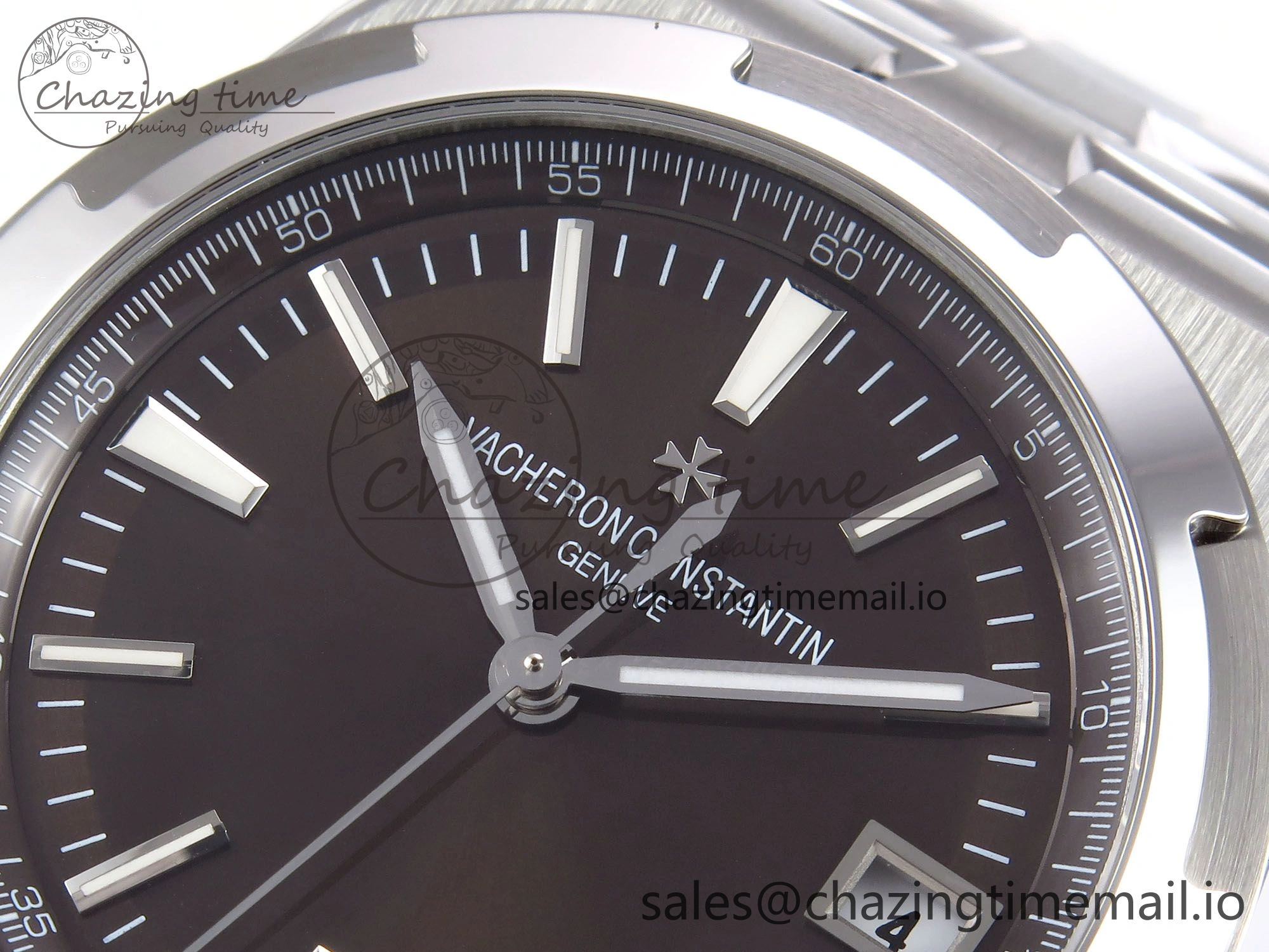Overseas 4500V SS 8F 1:1 Best Edition Brown Dial on SS Bracelet A Effortless 9836