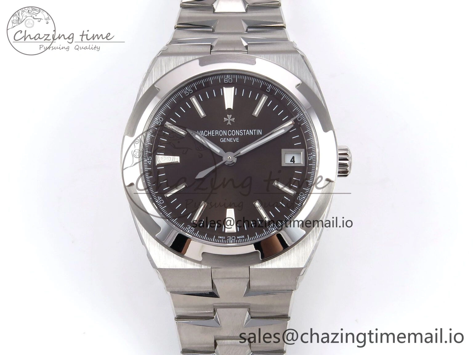 Overseas 4500V SS 8F 1:1 Best Edition Brown Dial on SS Bracelet A Effortless 9836