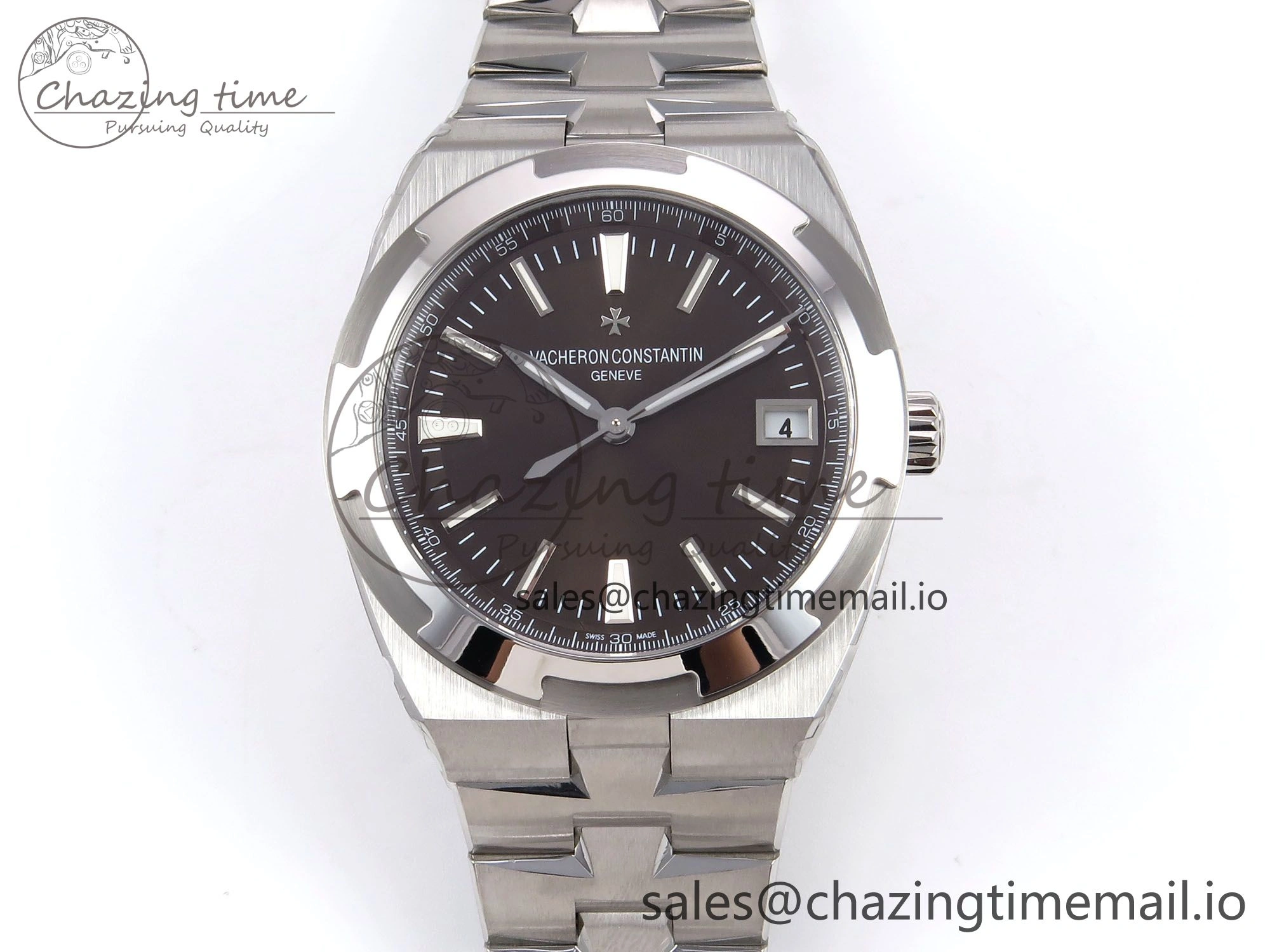 Overseas 4500V SS 8F 1:1 Best Edition Brown Dial on SS Bracelet A Effortless 9836