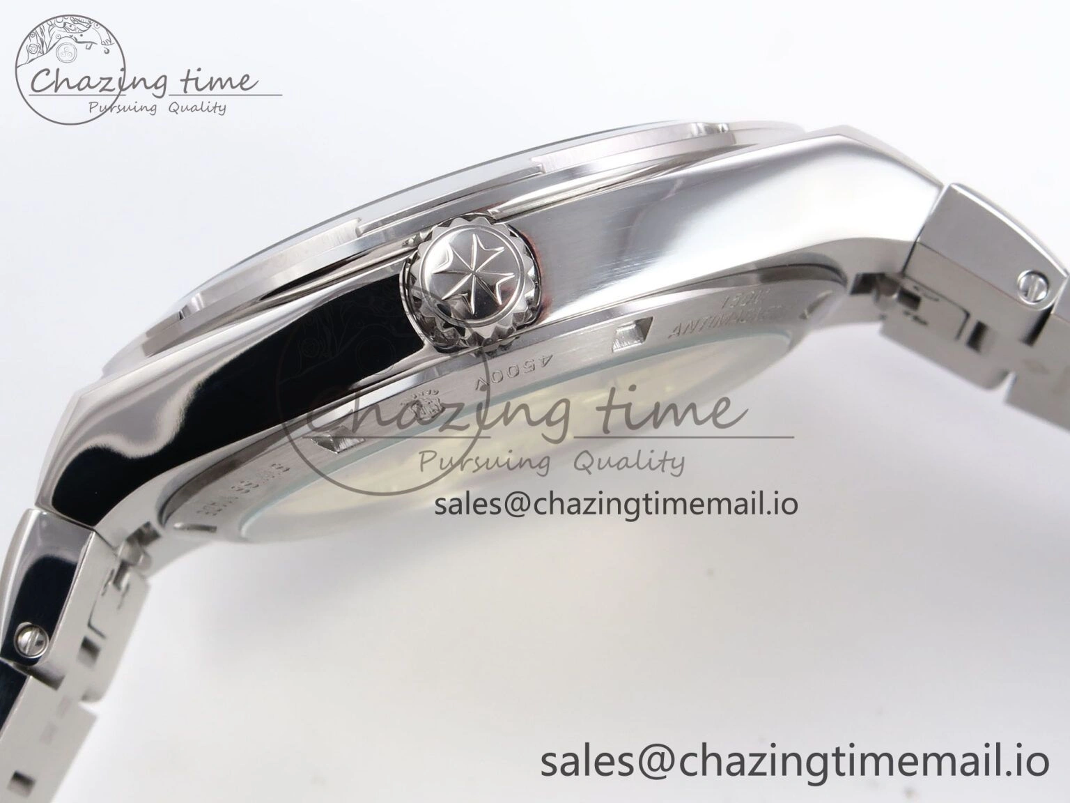 Packable Overseas 4500V SS 8F 1:1 Best Edition White Dial on SS Bracelet A 9837