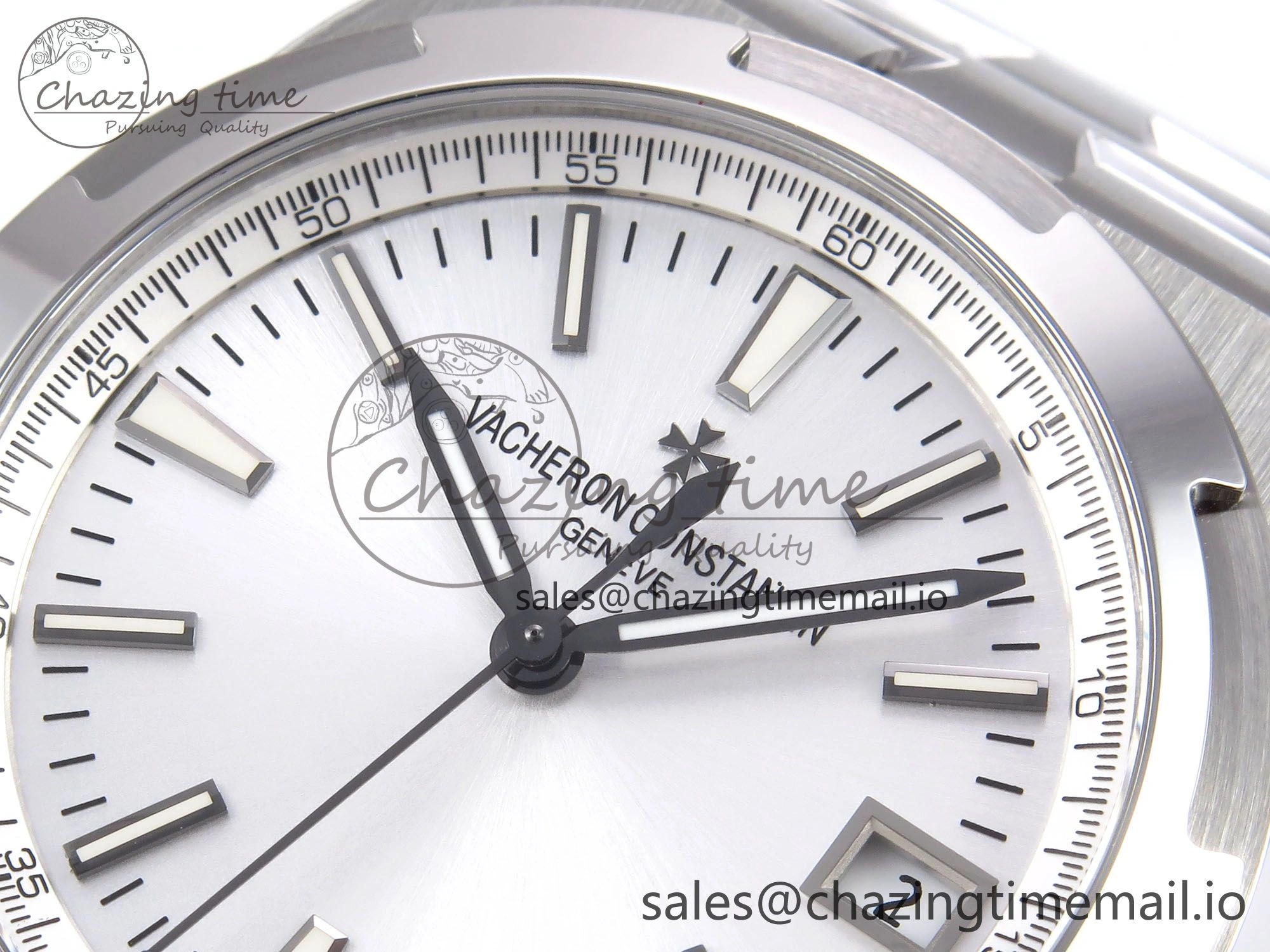 Packable Overseas 4500V SS 8F 1:1 Best Edition White Dial on SS Bracelet A 9837