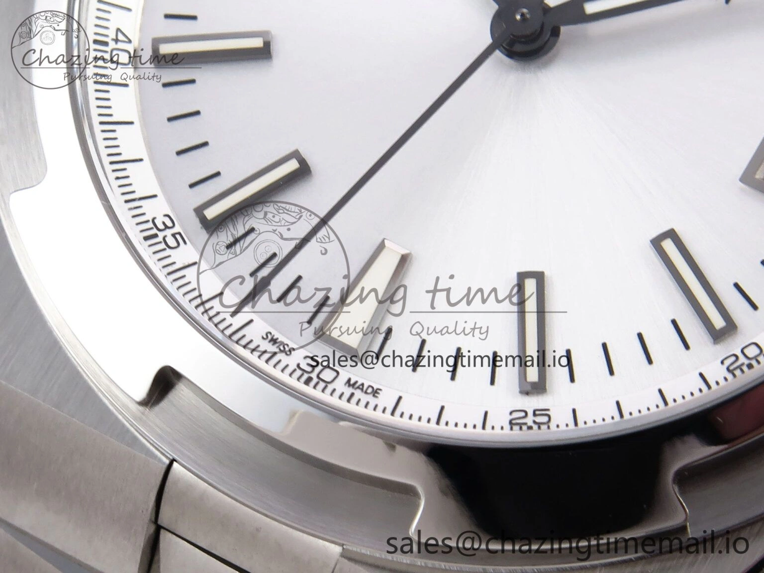 Packable Overseas 4500V SS 8F 1:1 Best Edition White Dial on SS Bracelet A 9837