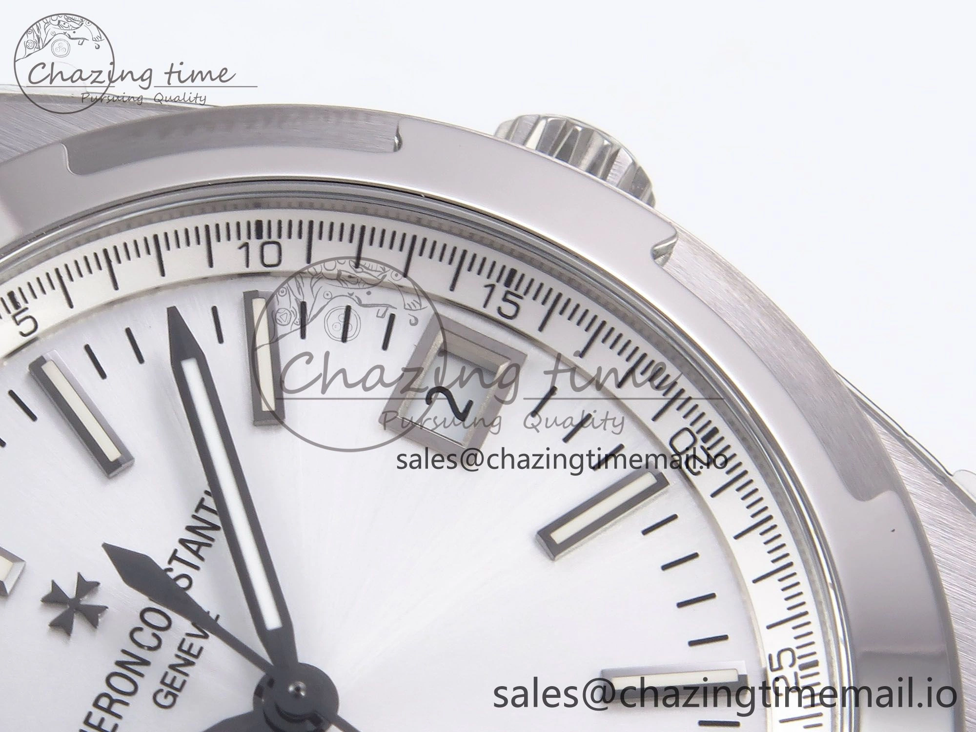 Packable Overseas 4500V SS 8F 1:1 Best Edition White Dial on SS Bracelet A 9837