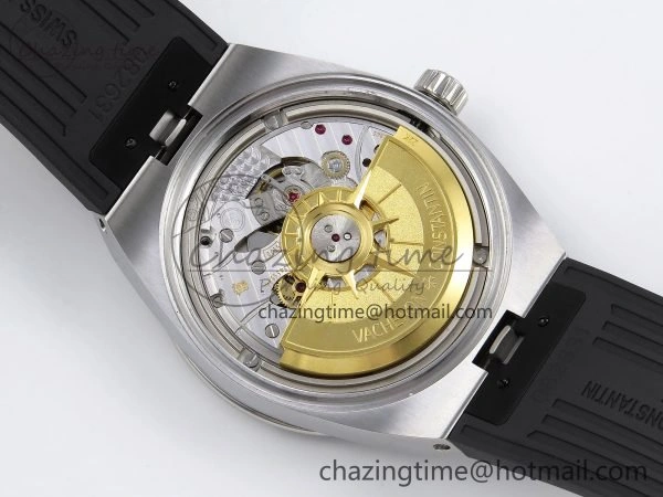Overseas 4500V SS MKSF 1:1 Best Edition Black Dial on Black Rubber Strap A EasyMatch 9872