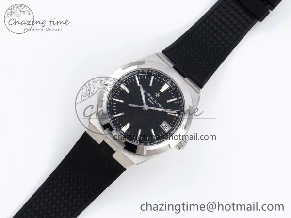 Overseas 4500V SS MKSF 1:1 Best Edition Black Dial on Black Rubber Strap A EasyMatch 9872