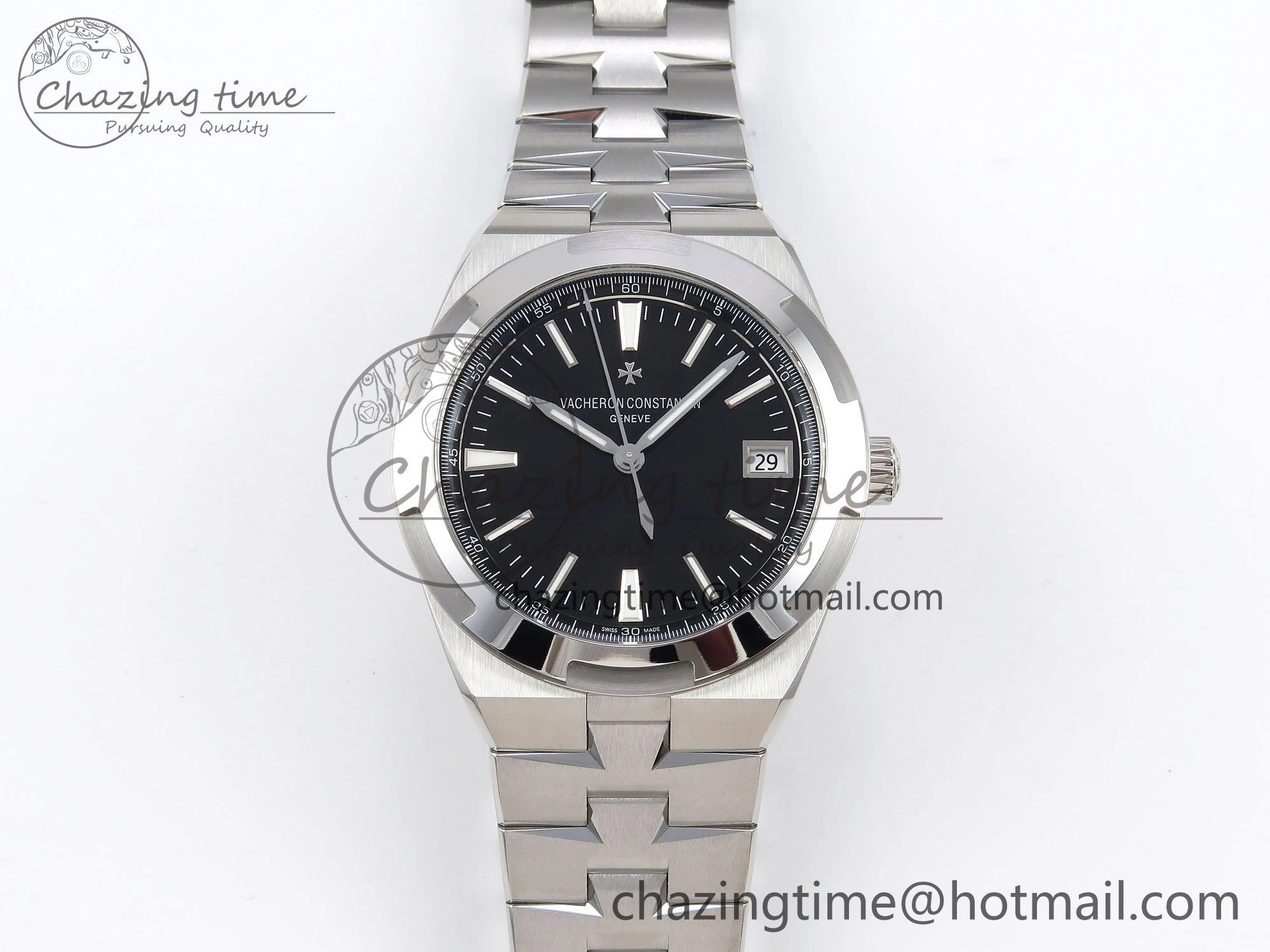 ModernLook Overseas 4500V SS MKSF 1:1 Best Edition Black Dial on SS Bracelet A 9877