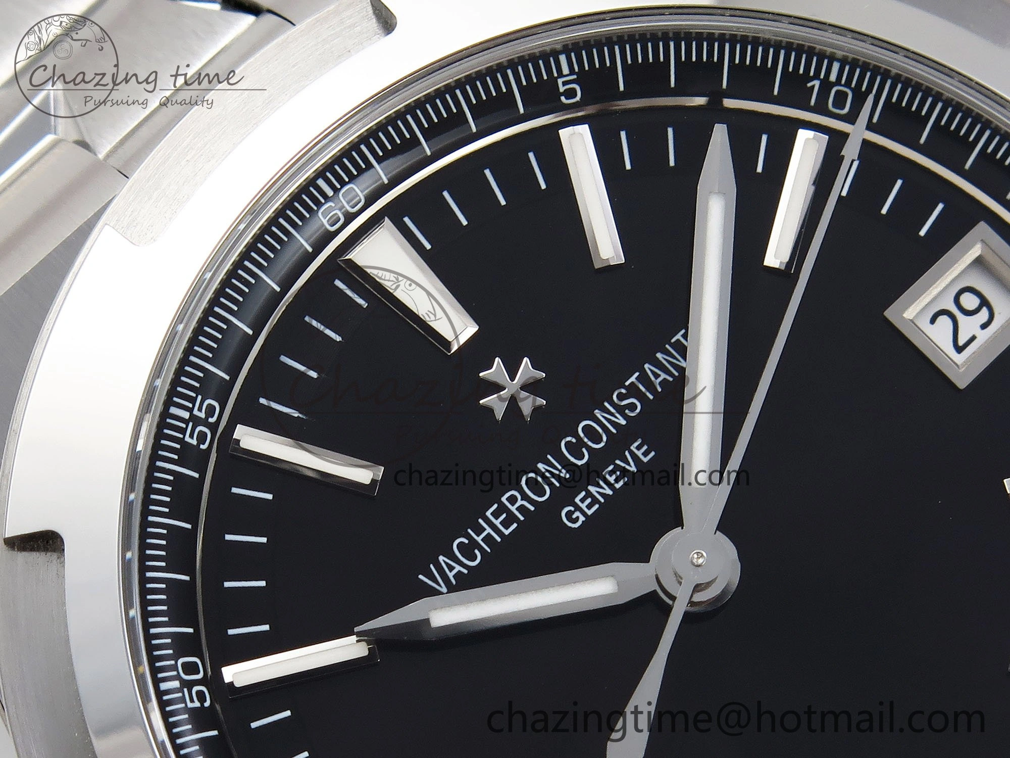 ModernLook Overseas 4500V SS MKSF 1:1 Best Edition Black Dial on SS Bracelet A 9877
