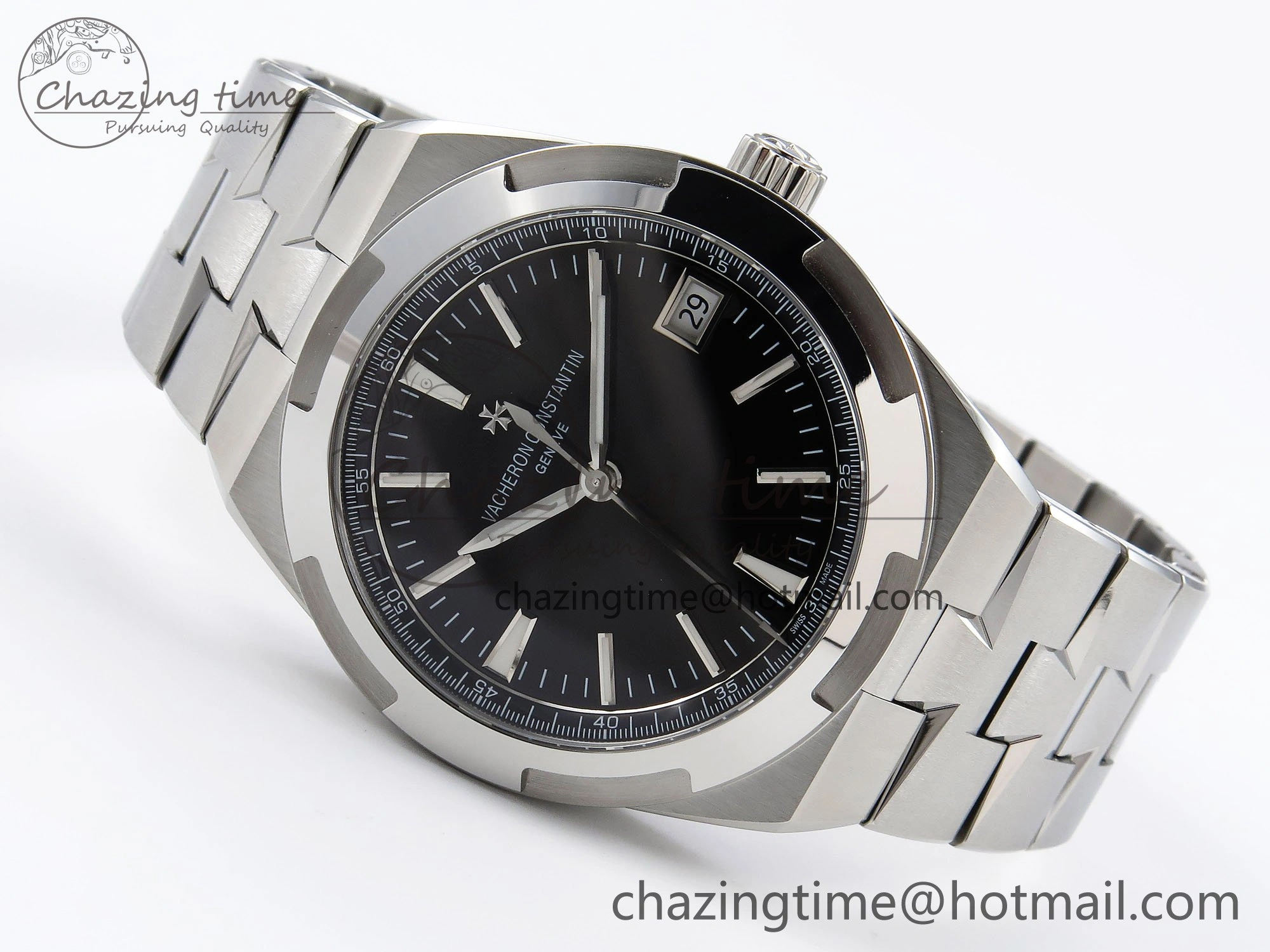 ModernLook Overseas 4500V SS MKSF 1:1 Best Edition Black Dial on SS Bracelet A 9877