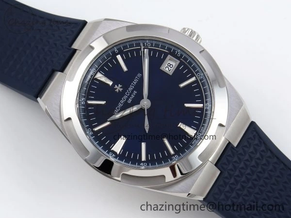 Overseas 4500V SS MKSF 1:1 Best Edition Blue Dial on Blue Rubber Strap A Popular 9873
