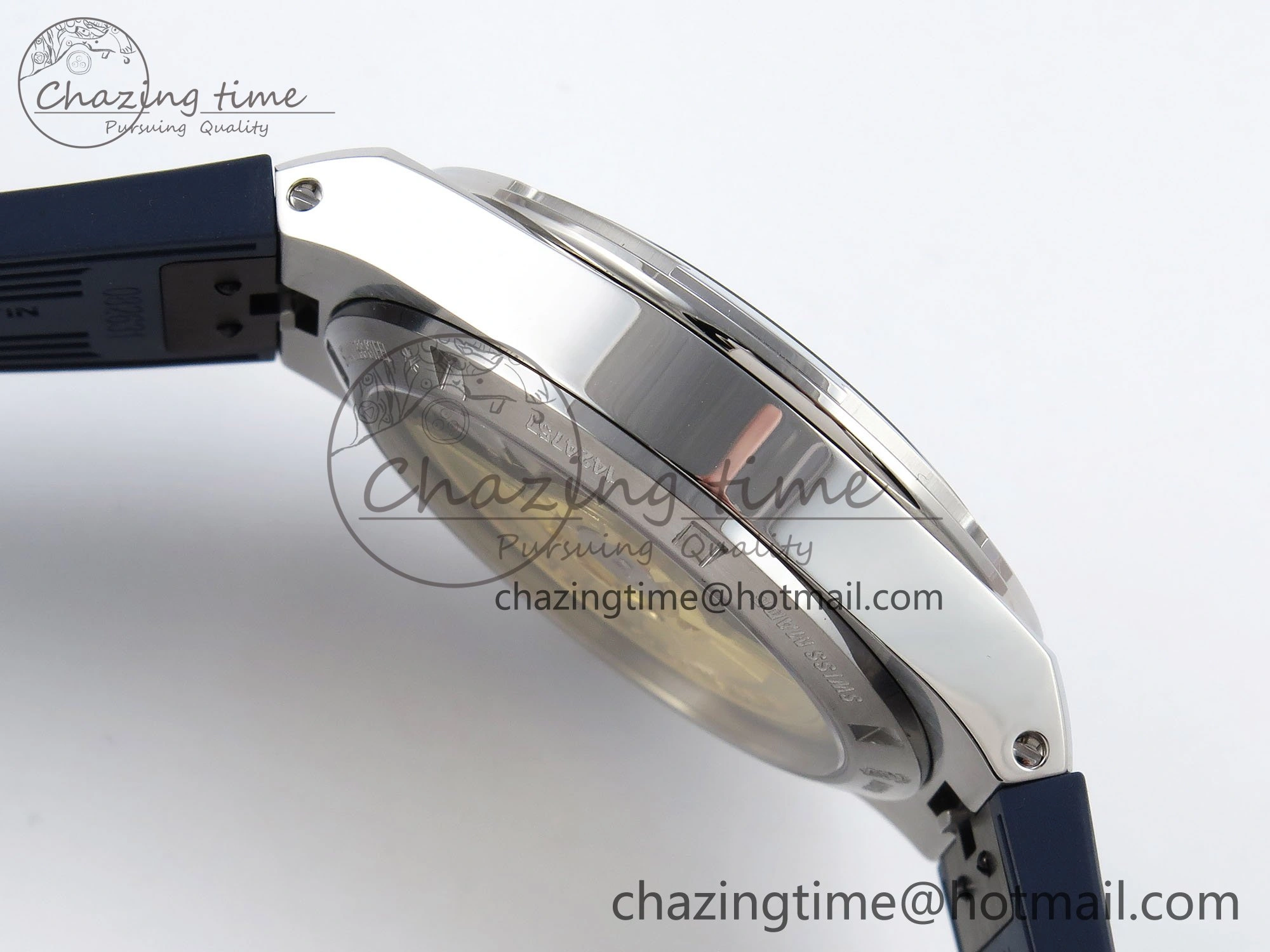 Overseas 4500V SS MKSF 1:1 Best Edition Blue Dial on Blue Rubber Strap A Popular 9873