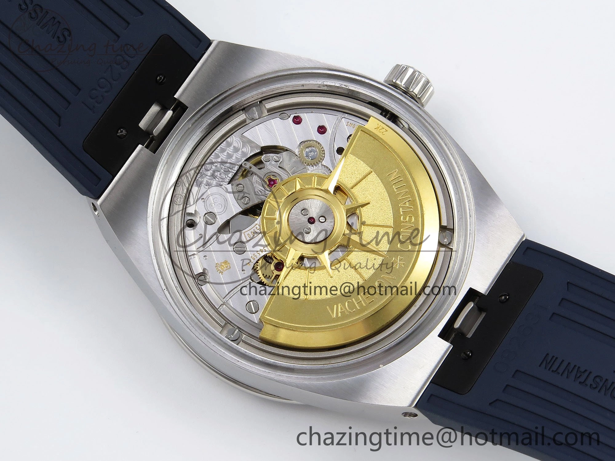 Overseas 4500V SS MKSF 1:1 Best Edition Blue Dial on Blue Rubber Strap A Popular 9873