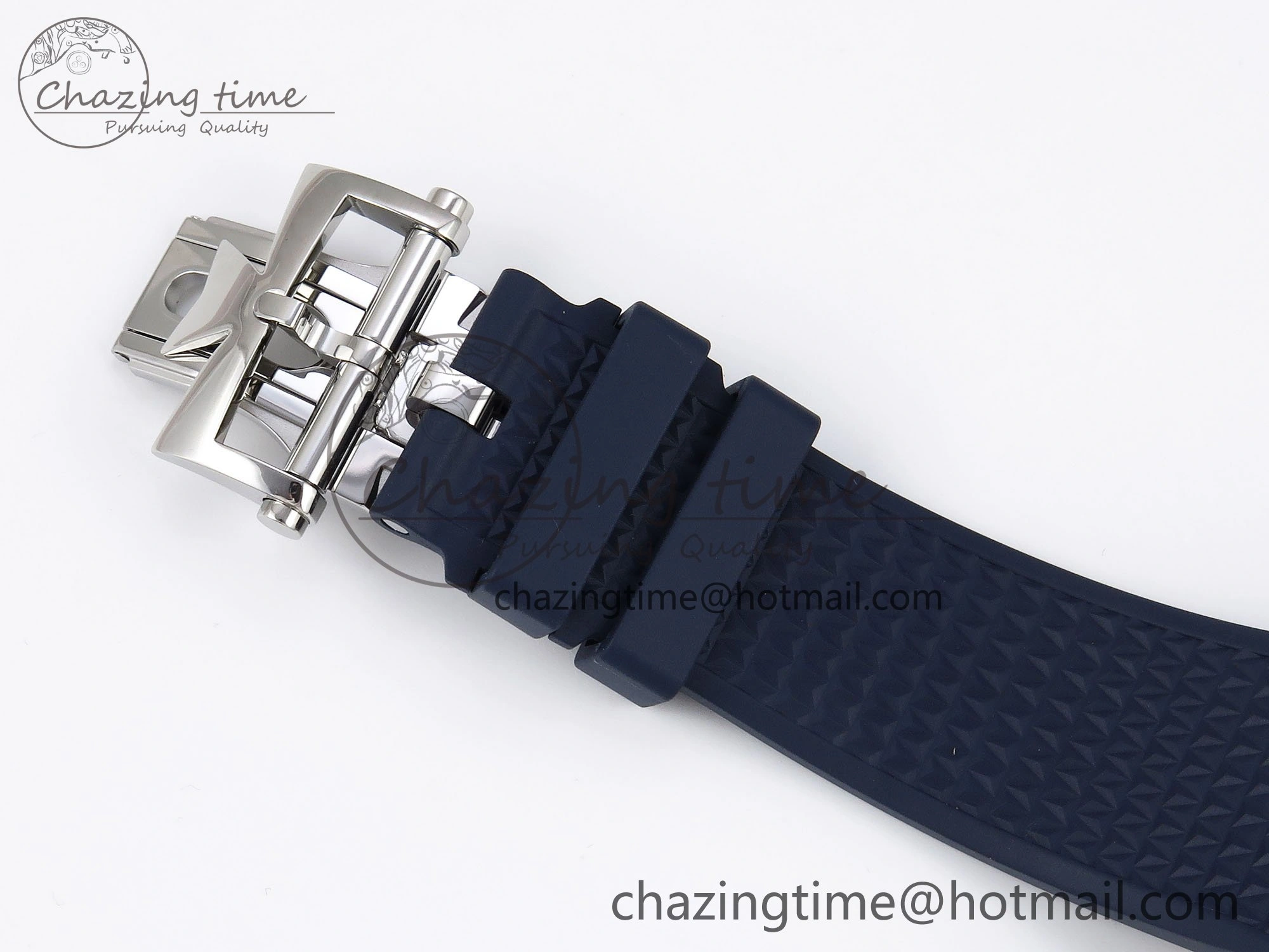 Overseas 4500V SS MKSF 1:1 Best Edition Blue Dial on Blue Rubber Strap A Popular 9873
