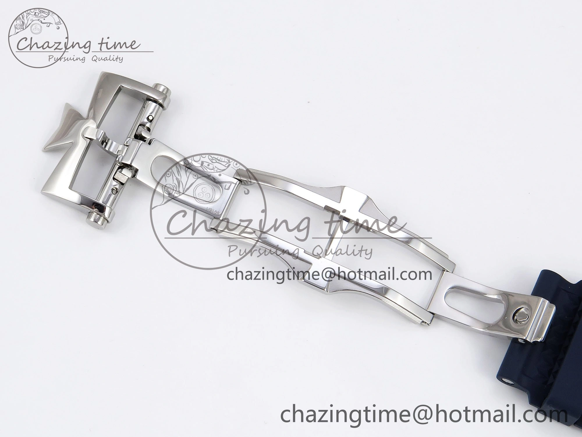 Overseas 4500V SS MKSF 1:1 Best Edition Blue Dial on Blue Rubber Strap A Popular 9873