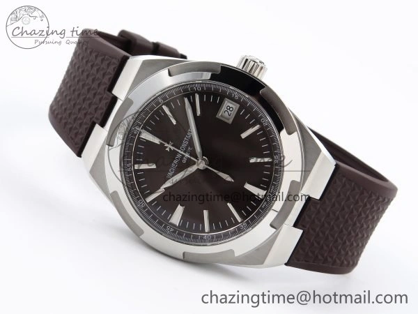 RelaxedFit Overseas 4500V SS MKSF 1:1 Best Edition Brown Dial on Brown Rubber Strap A 9871