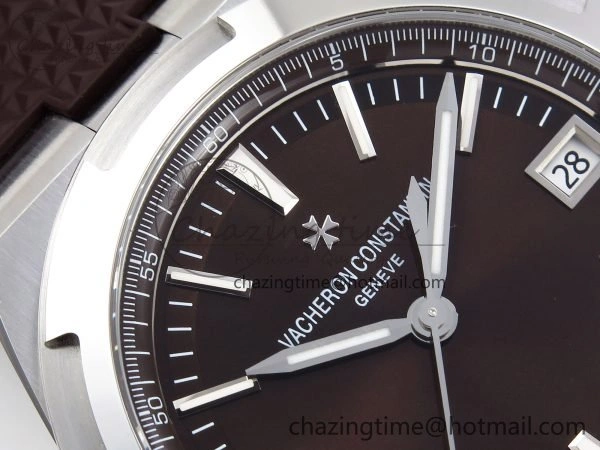 RelaxedFit Overseas 4500V SS MKSF 1:1 Best Edition Brown Dial on Brown Rubber Strap A 9871
