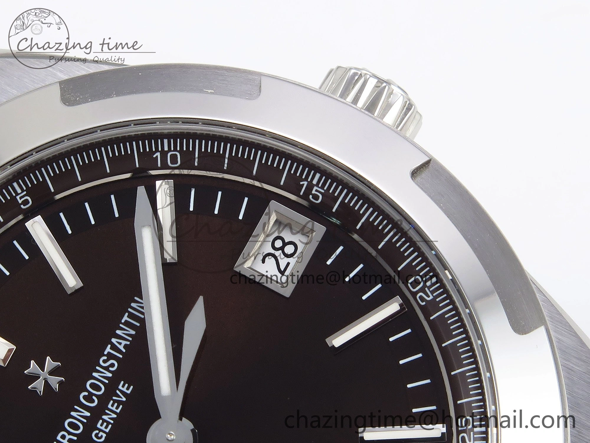 RelaxedFit Overseas 4500V SS MKSF 1:1 Best Edition Brown Dial on Brown Rubber Strap A 9871