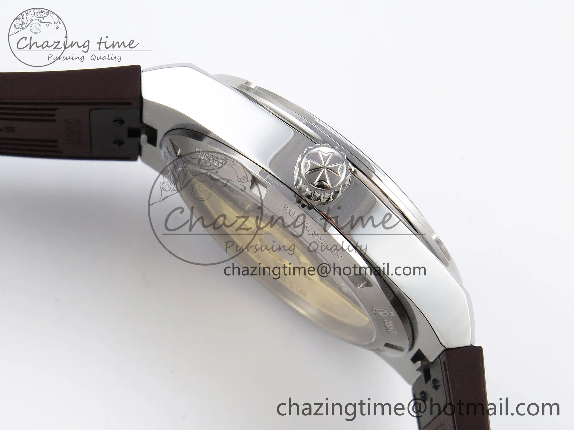 RelaxedFit Overseas 4500V SS MKSF 1:1 Best Edition Brown Dial on Brown Rubber Strap A 9871