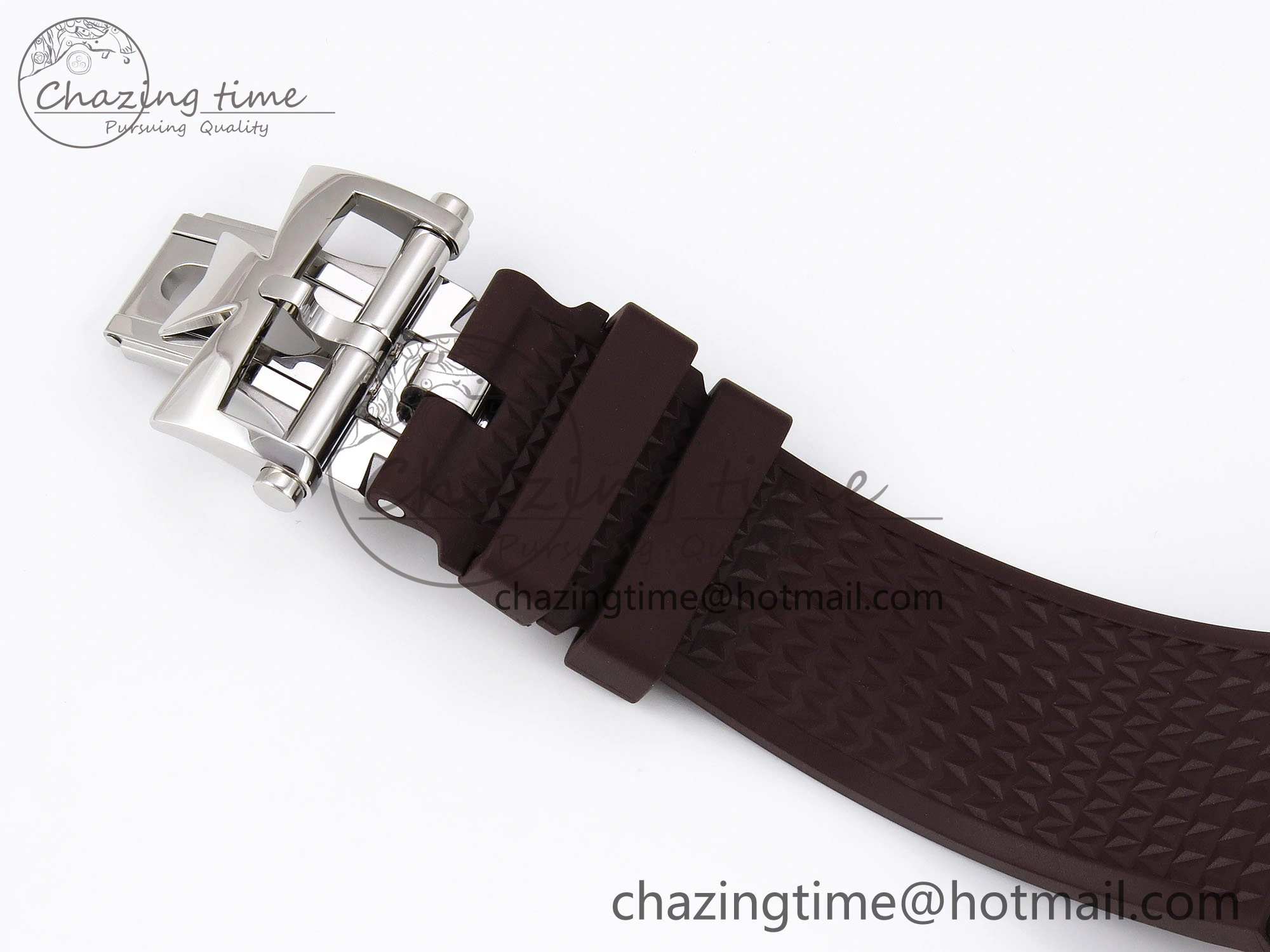 RelaxedFit Overseas 4500V SS MKSF 1:1 Best Edition Brown Dial on Brown Rubber Strap A 9871
