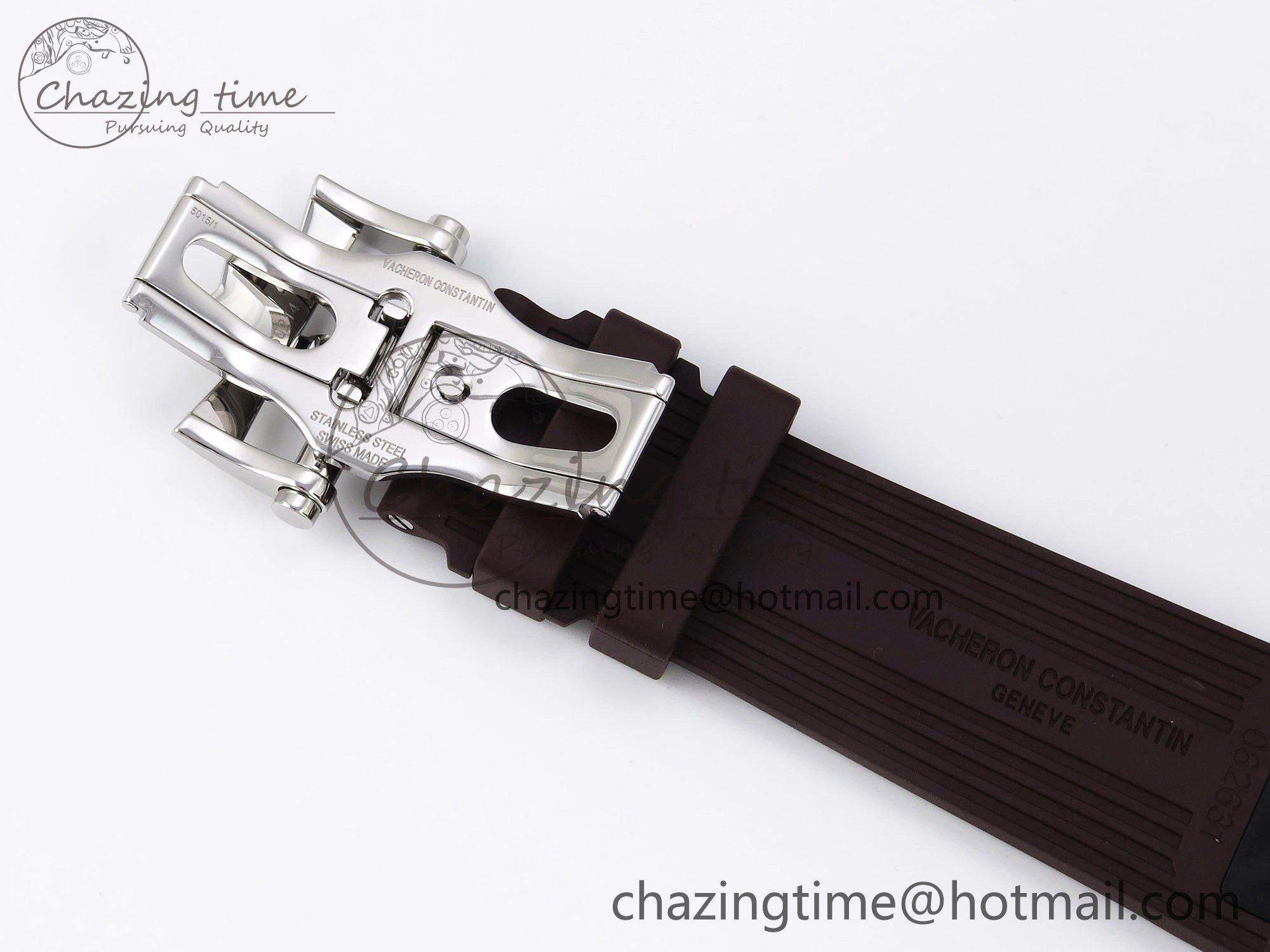 RelaxedFit Overseas 4500V SS MKSF 1:1 Best Edition Brown Dial on Brown Rubber Strap A 9871