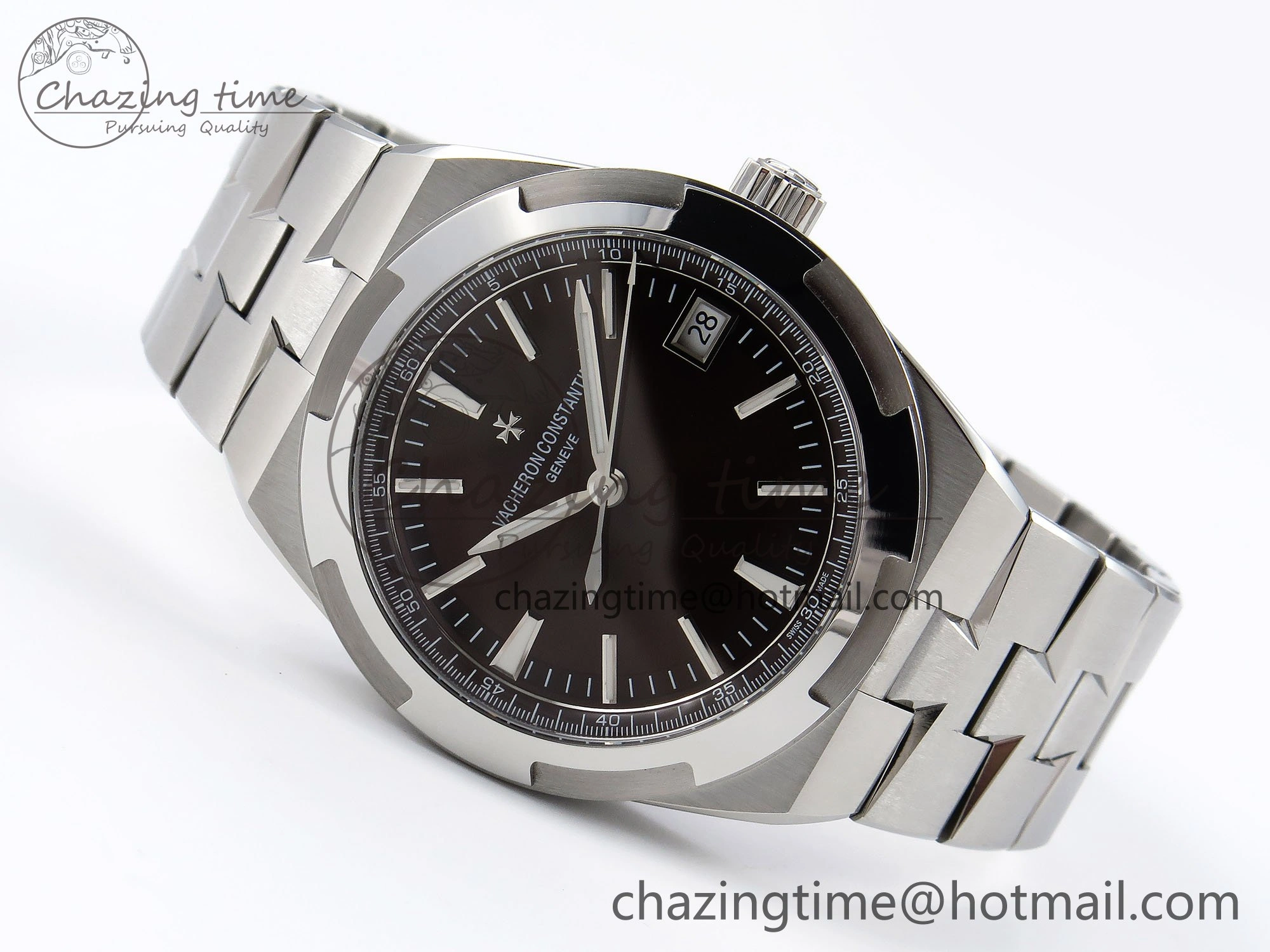 Overseas 4500V SS MKSF 1:1 Best Edition Brown Dial on SS Bracelet A Functional 9879