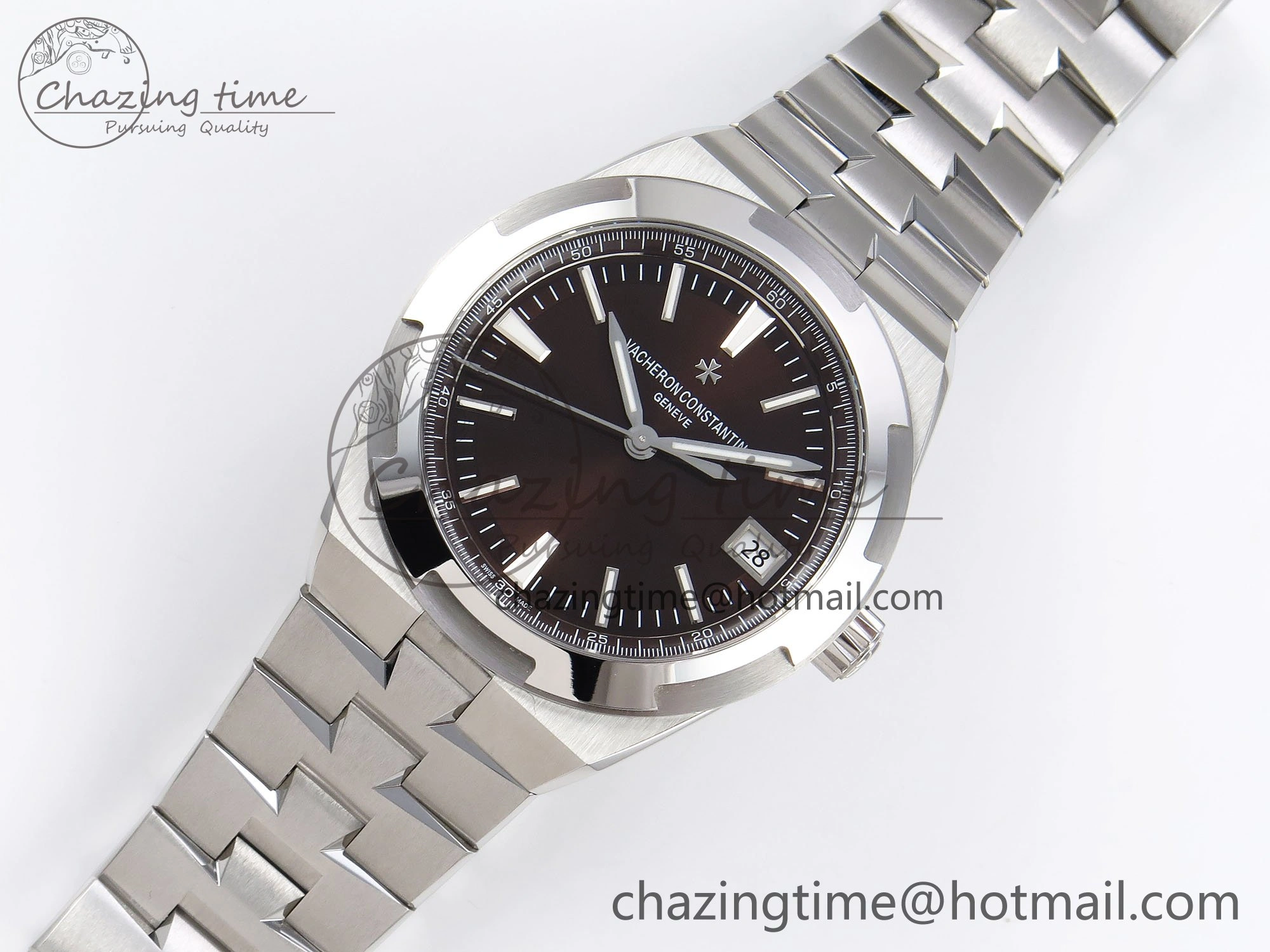 Overseas 4500V SS MKSF 1:1 Best Edition Brown Dial on SS Bracelet A Functional 9879