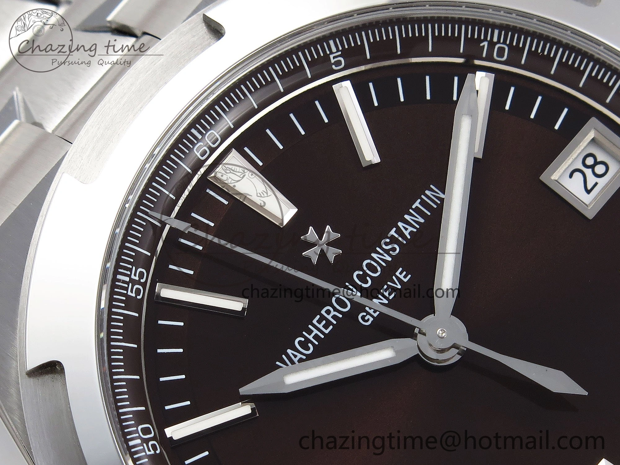 Overseas 4500V SS MKSF 1:1 Best Edition Brown Dial on SS Bracelet A Functional 9879