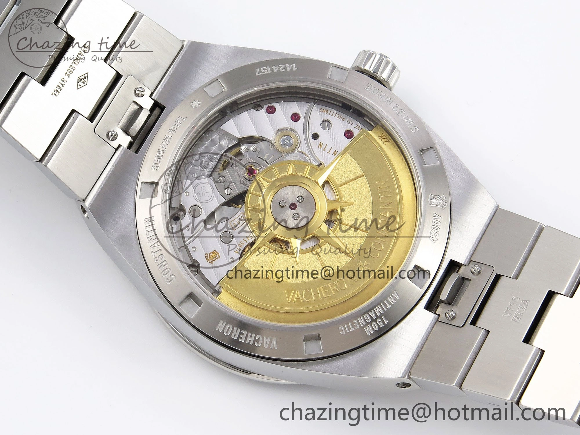 Overseas 4500V SS MKSF 1:1 Best Edition Brown Dial on SS Bracelet A Functional 9879