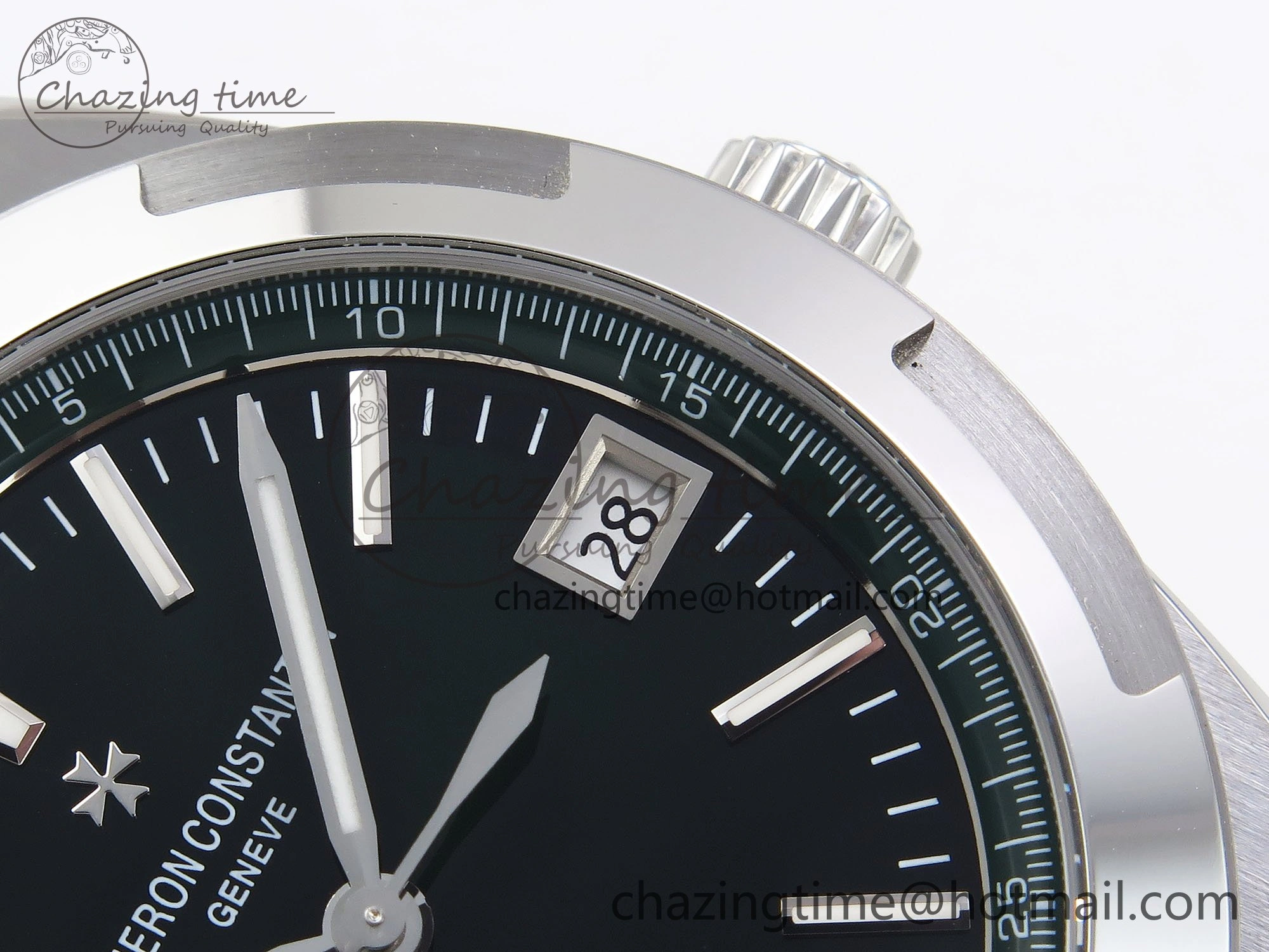 Overseas 4500V SS MKSF 1:1 Best Edition Green Dial on SS Bracelet A OdorResistant 9876
