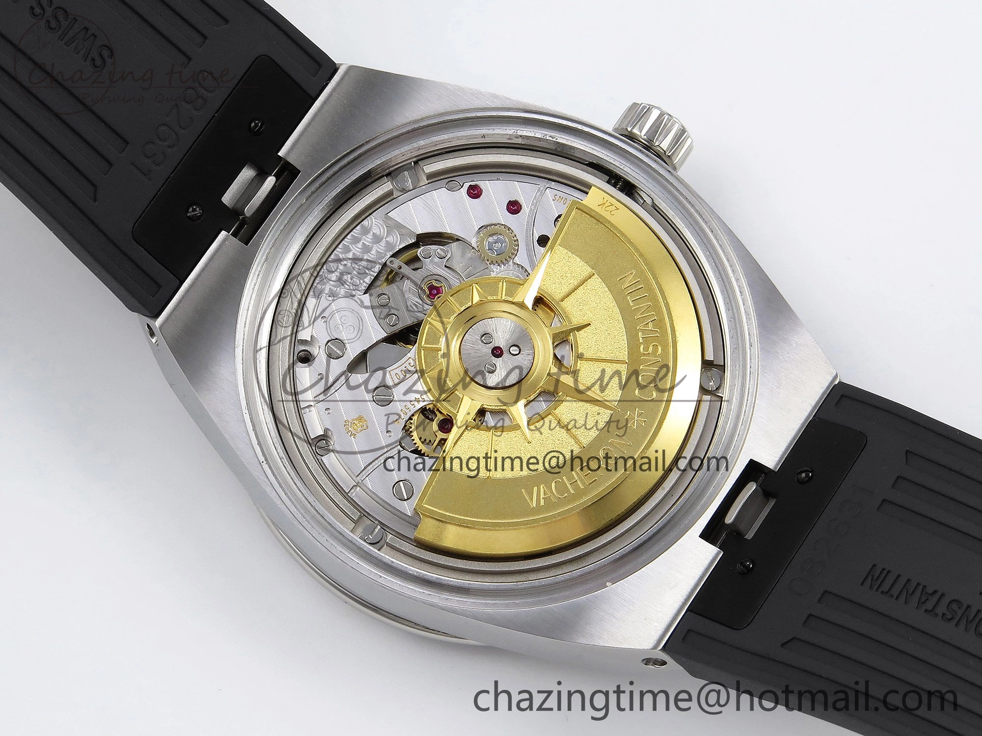 Overseas 4500V SS MKSF 1:1 Best Edition White Dial on Black Rubber Strap A BestValue 9874