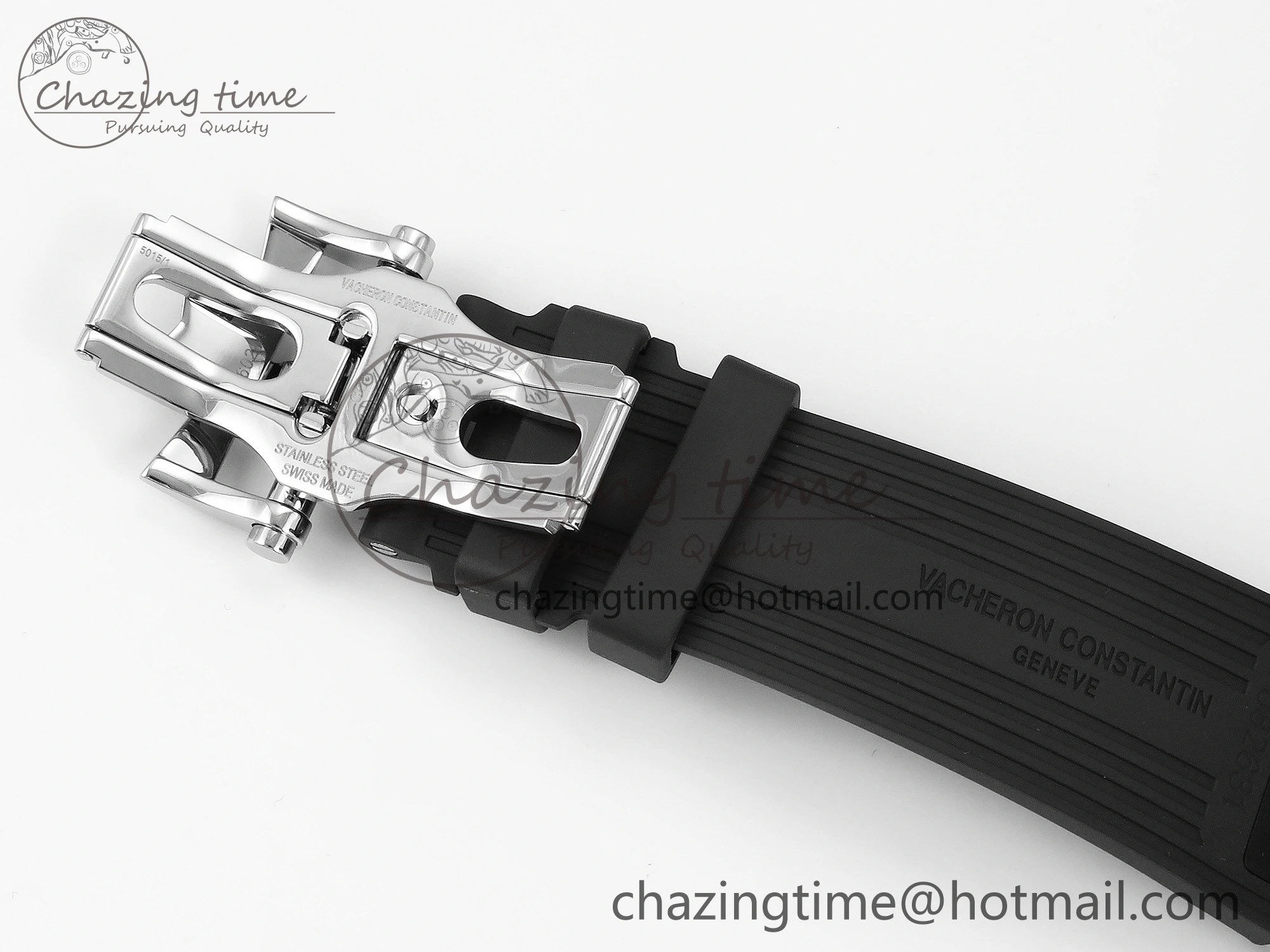 Overseas 4500V SS MKSF 1:1 Best Edition White Dial on Black Rubber Strap A BestValue 9874