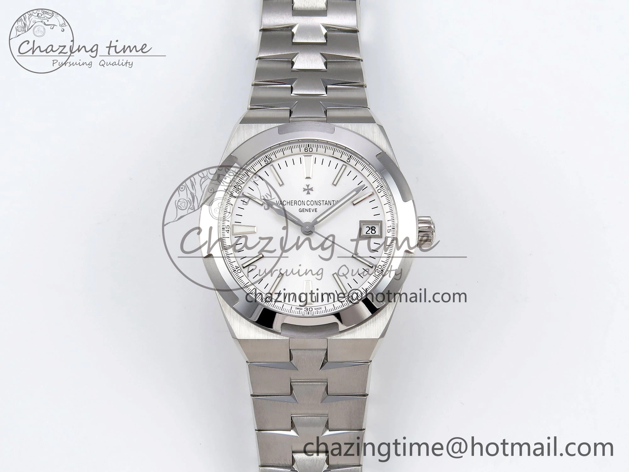 Overseas 4500V SS MKSF 1:1 Best Edition White Dial on SS Bracelet A FlexibleFit 9875