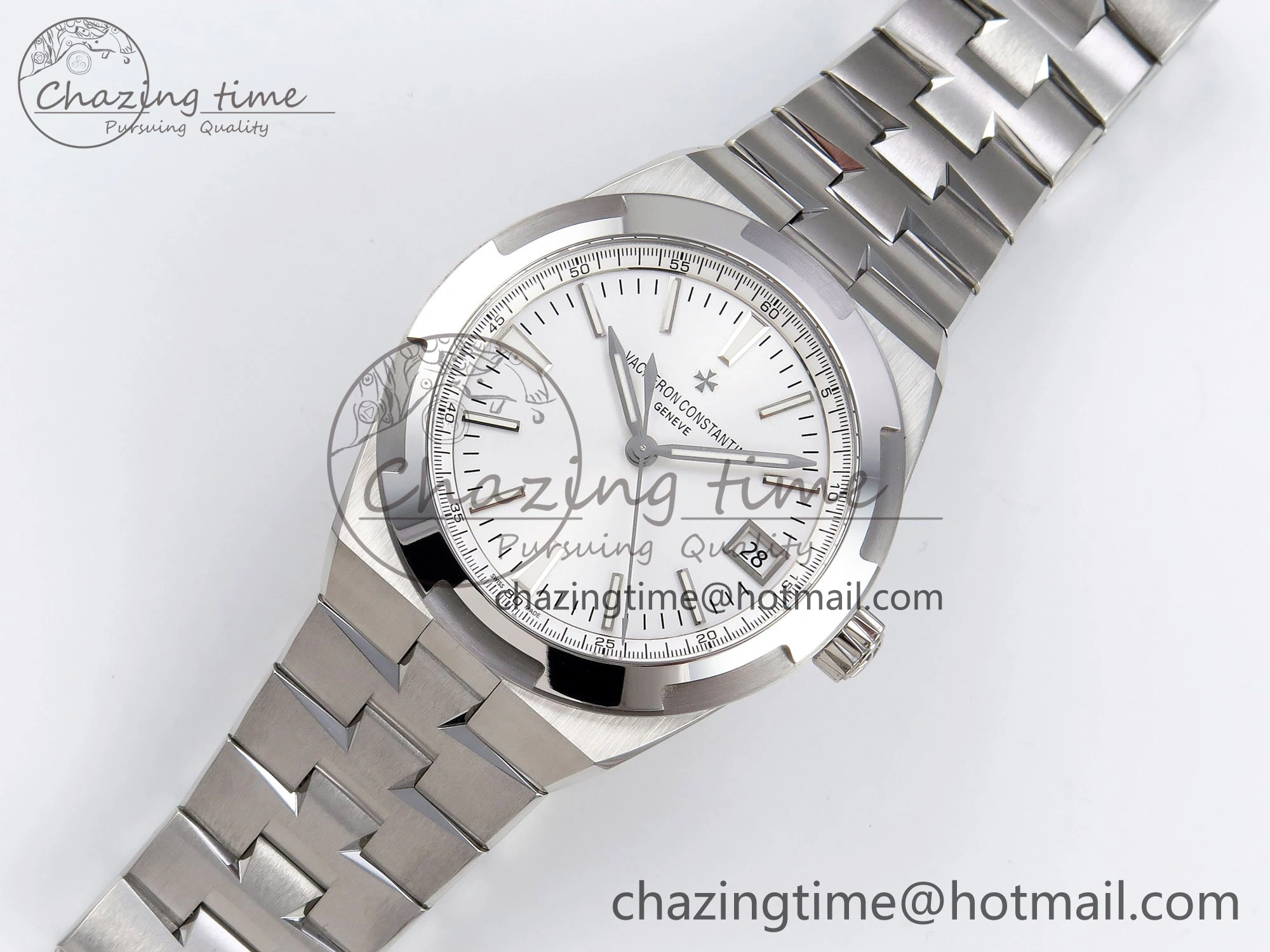 Overseas 4500V SS MKSF 1:1 Best Edition White Dial on SS Bracelet A FlexibleFit 9875