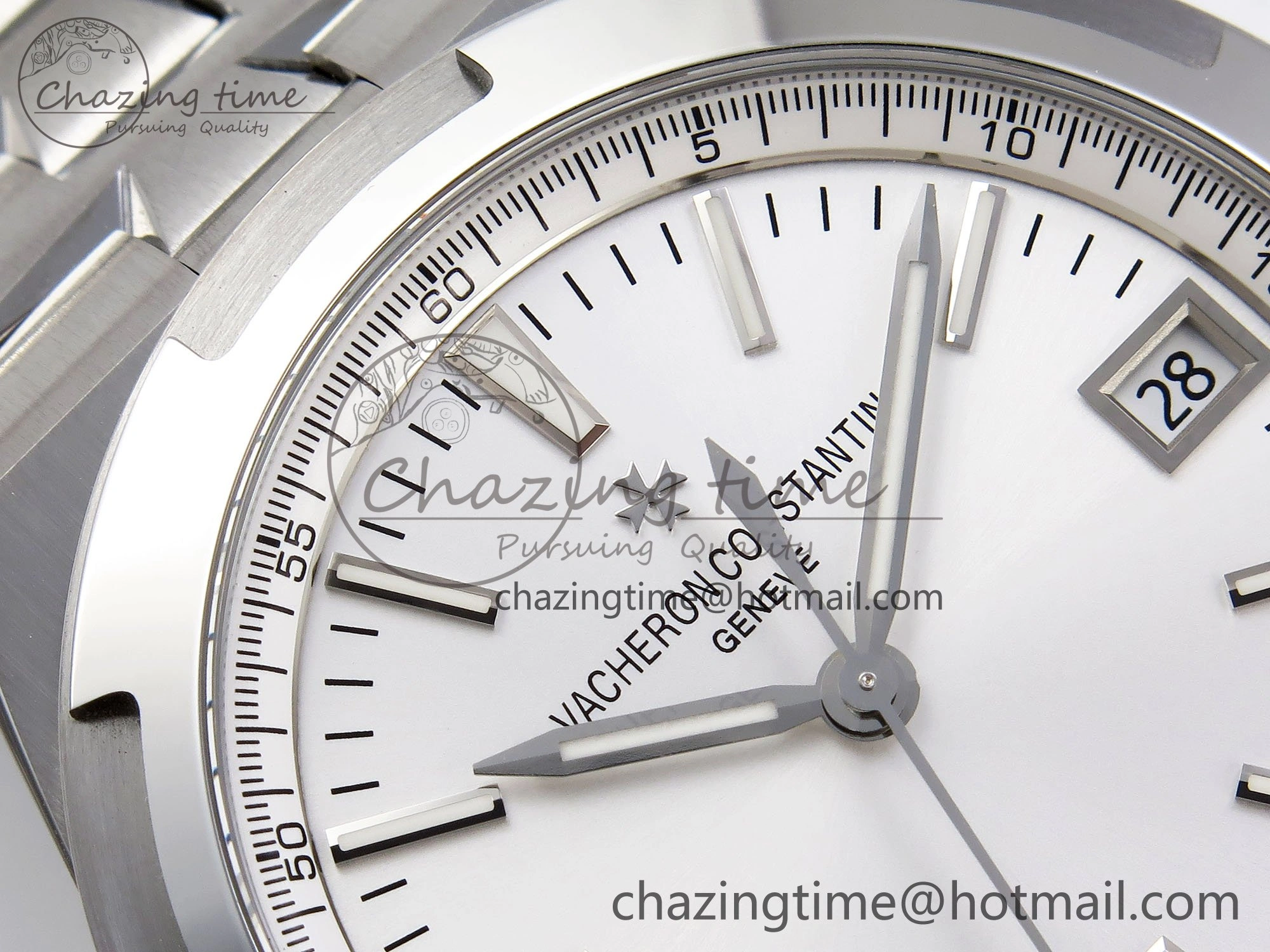 Overseas 4500V SS MKSF 1:1 Best Edition White Dial on SS Bracelet A FlexibleFit 9875
