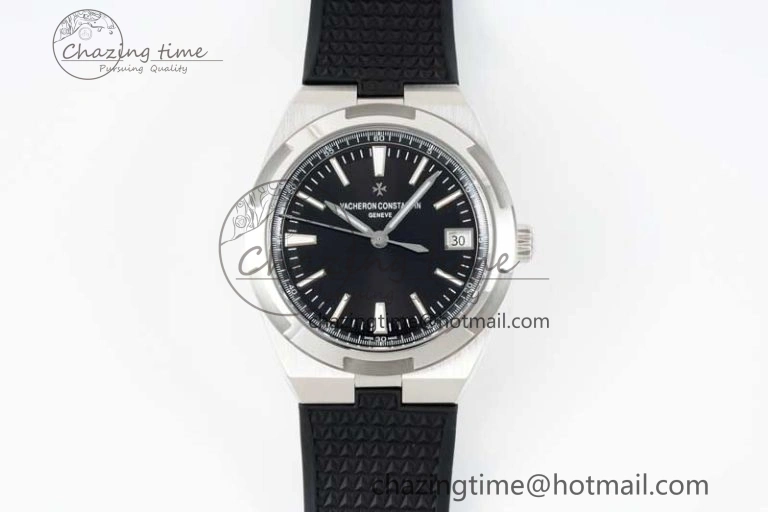 Overseas 4500V SS ZF 1:1 Best Edition Black Dial on Black Rubber Strap A Elegant 9897