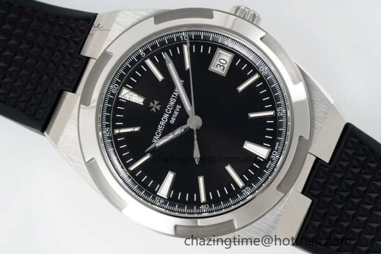 Overseas 4500V SS ZF 1:1 Best Edition Black Dial on Black Rubber Strap A Elegant 9897