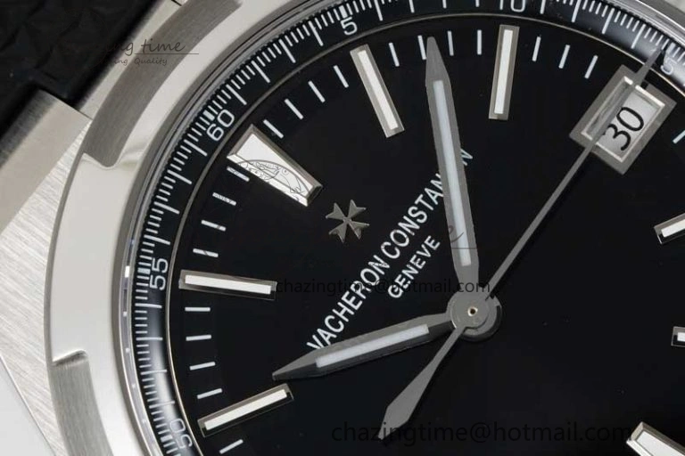 Overseas 4500V SS ZF 1:1 Best Edition Black Dial on Black Rubber Strap A Elegant 9897