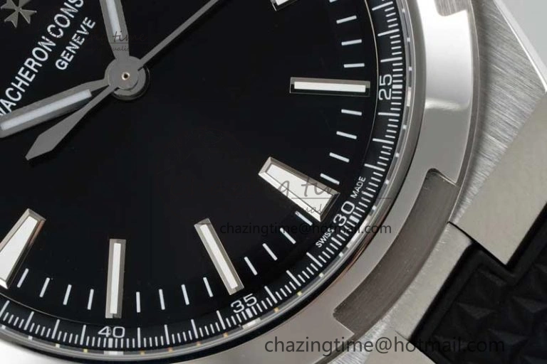 Overseas 4500V SS ZF 1:1 Best Edition Black Dial on Black Rubber Strap A Elegant 9897