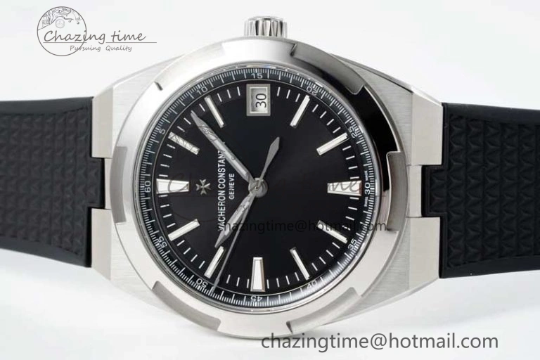 Overseas 4500V SS ZF 1:1 Best Edition Black Dial on Black Rubber Strap A Elegant 9897