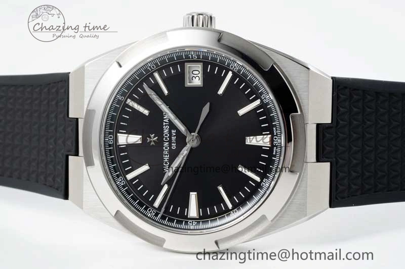 Overseas 4500V SS ZF 1:1 Best Edition Black Dial on Black Rubber Strap A Elegant 9897
