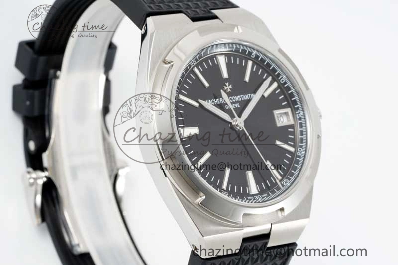 Overseas 4500V SS ZF 1:1 Best Edition Black Dial on Black Rubber Strap A Elegant 9897