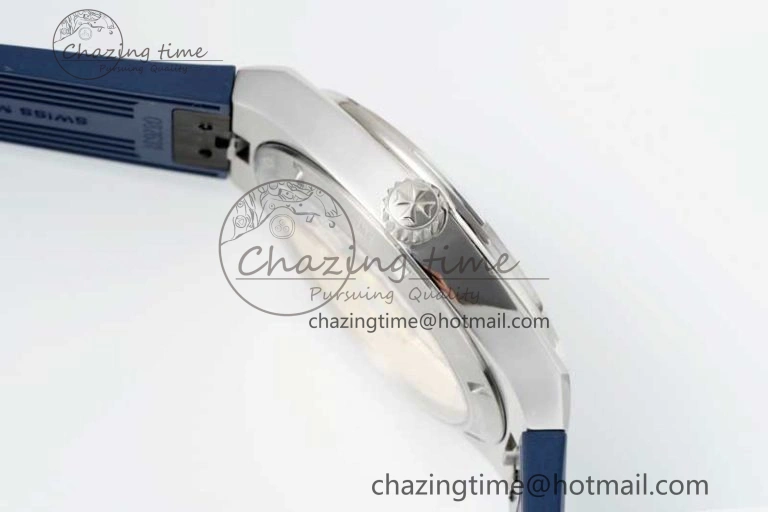 Seasonal Overseas 4500V SS ZF 1:1 Best Edition Blue Dial on Blue Rubber Strap A 9898