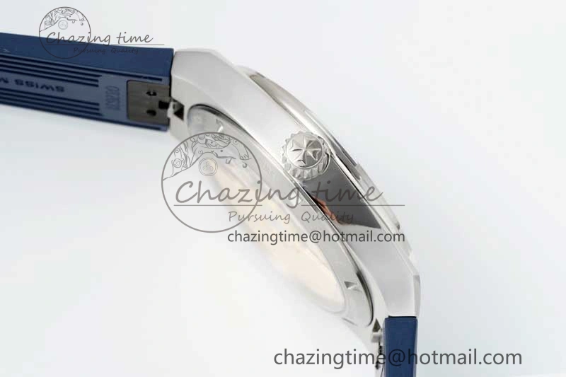 Seasonal Overseas 4500V SS ZF 1:1 Best Edition Blue Dial on Blue Rubber Strap A 9898