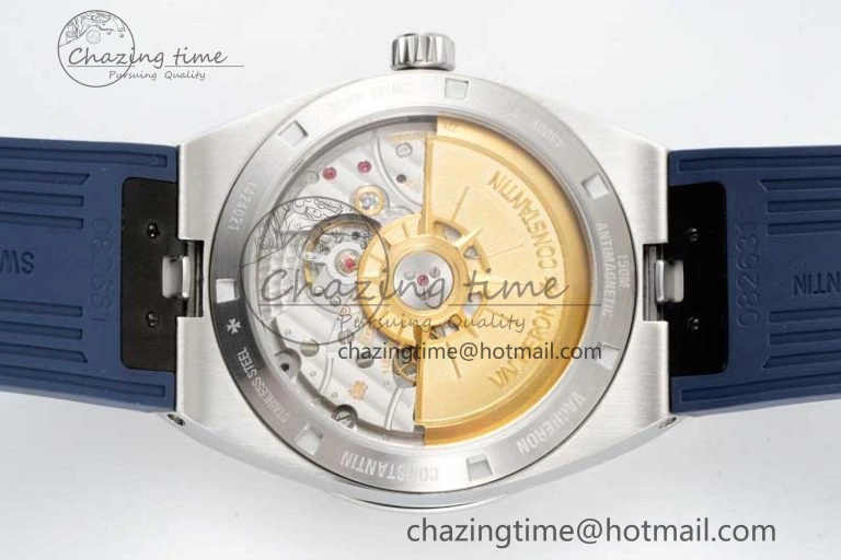 Seasonal Overseas 4500V SS ZF 1:1 Best Edition Blue Dial on Blue Rubber Strap A 9898
